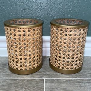 NWT Rattan candle holder